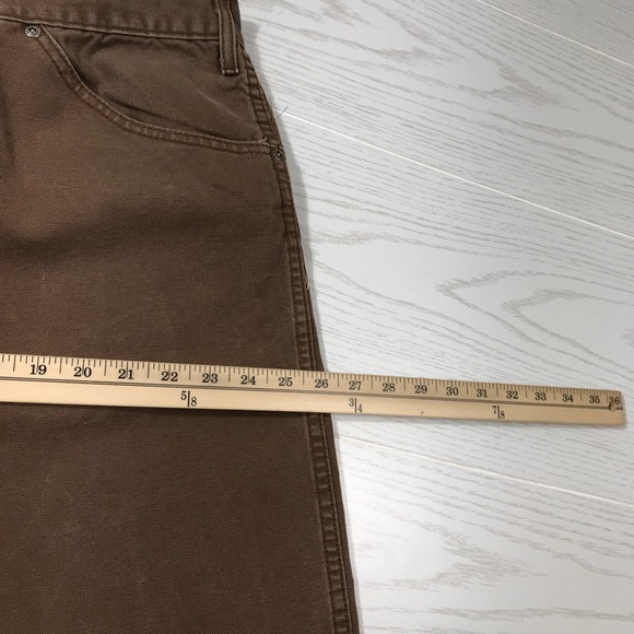 Vintage Dickies Carpenter Jeans 42x32 Brown Canvas Cotton Baggy Hip Hop Skater - Picture 6 of 13